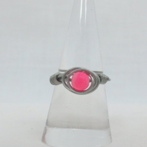 New Stainless Wrap Pink Quartz Hand Crafted Ring - Picture 3 of 9